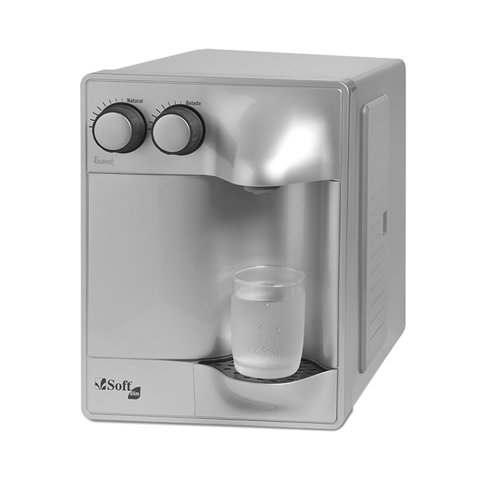 PURIFICADOR DE ÁGUA GELADA E NATURAL SOFT SLIM PRATA - Agua e Saúde